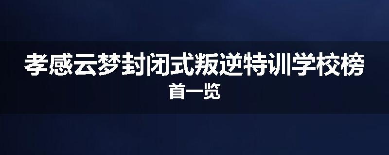 孝感云梦封闭式叛逆特训学校榜首一览