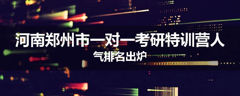 河南郑州市一对一考研特训营人气排名出炉
