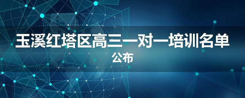 玉溪红塔区高三一对一培训名单公布