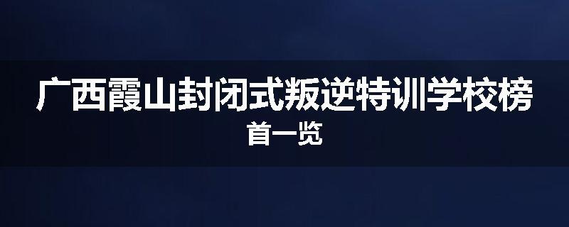 广西霞山封闭式叛逆特训学校榜首一览