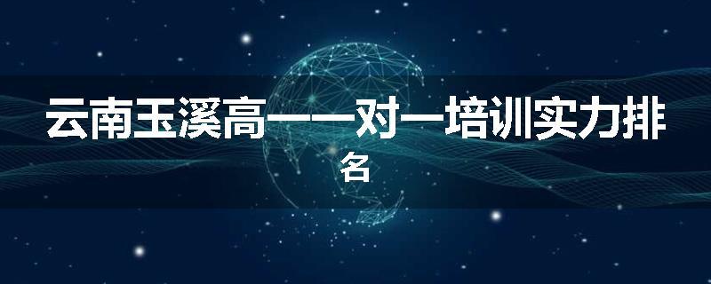 云南玉溪高一一对一培训实力排名