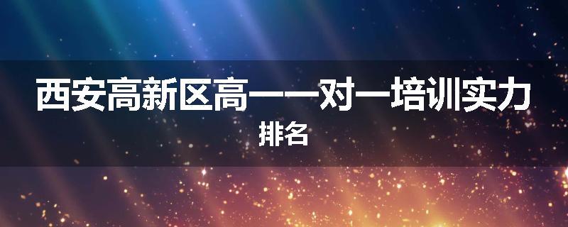 西安高新区高一一对一培训实力排名