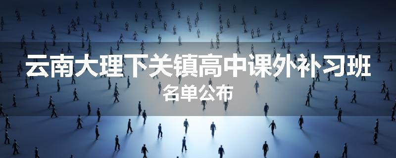 云南大理下关镇高中课外补习班名单公布