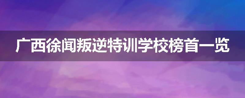广西徐闻叛逆特训学校榜首一览