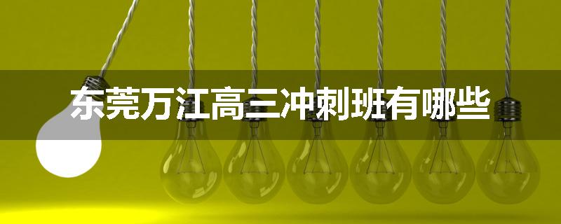 东莞万江高三冲刺班有哪些