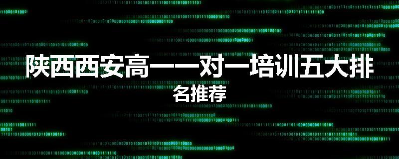 陕西西安高一一对一培训五大排名推荐