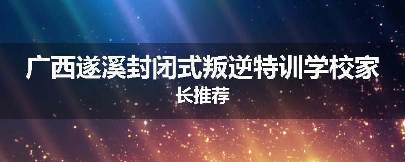 广西遂溪封闭式叛逆特训学校家长推荐