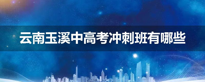 云南玉溪中高考冲刺班有哪些