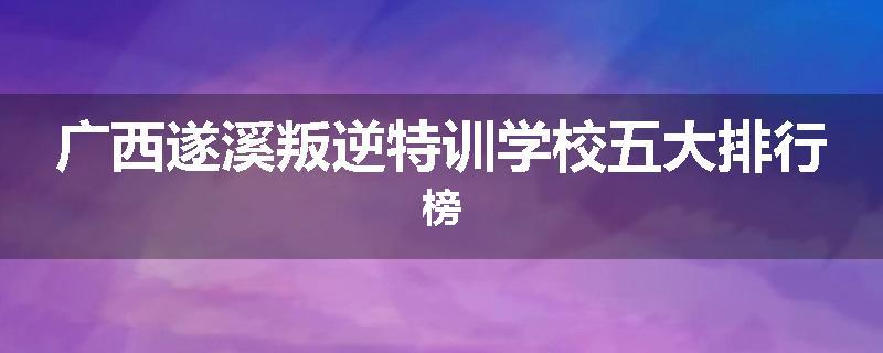 广西遂溪叛逆特训学校五大排行榜