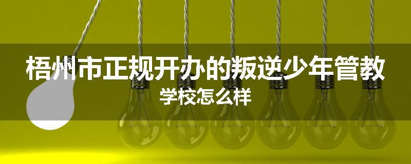 梧州市正规开办的叛逆少年管教学校怎么样