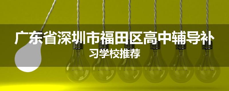 广东省深圳市福田区高中辅导补习学校推荐