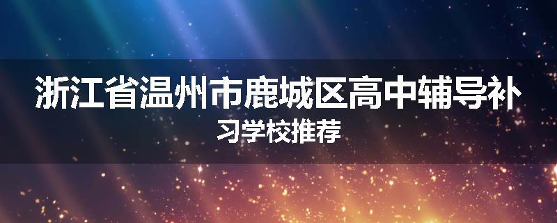 浙江省温州市鹿城区高中辅导补习学校推荐