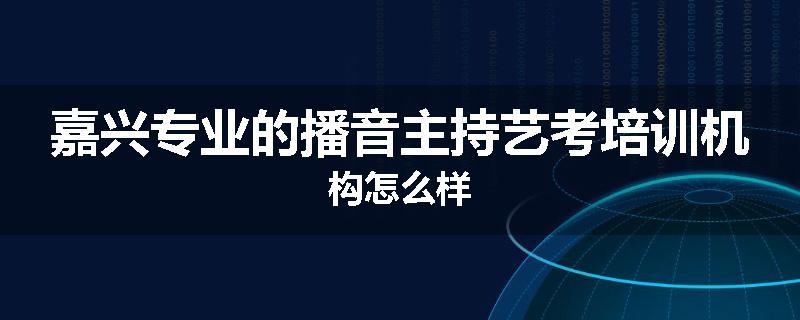 嘉兴专业的播音主持艺考培训机构怎么样