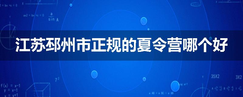 江苏邳州市正规的夏令营哪个好