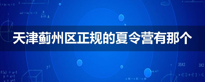 天津蓟州区正规的夏令营有那个