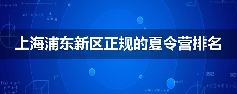 上海浦东新区正规的夏令营排名