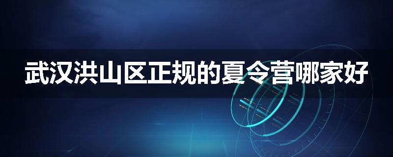 武汉洪山区正规的夏令营哪家好