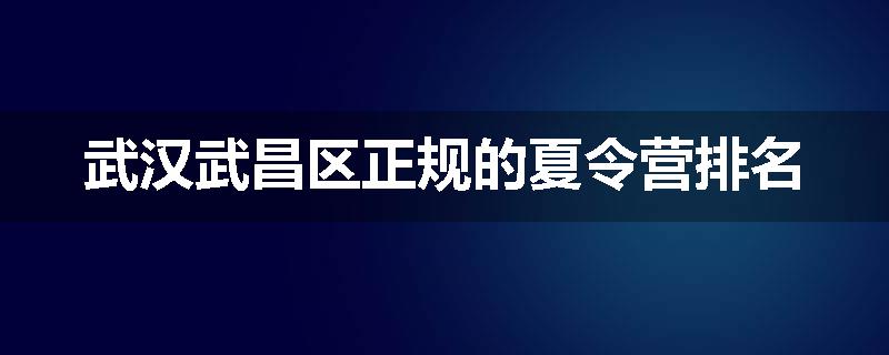 武汉武昌区正规的夏令营排名