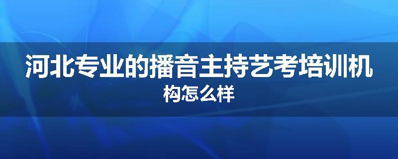 河北专业的播音主持艺考培训机构怎么样