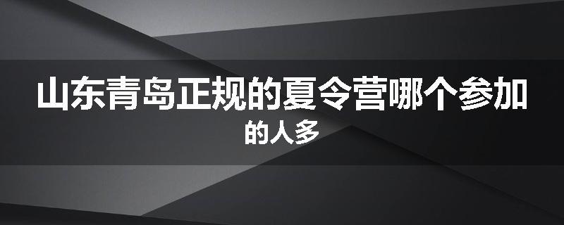 山东青岛正规的夏令营哪个参加的人多