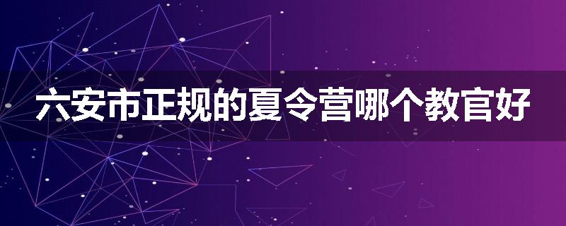 六安市正规的夏令营哪个教官好