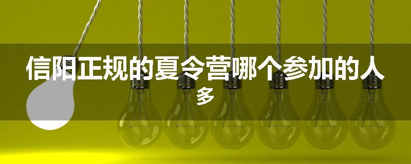 信阳正规的夏令营哪个参加的人多