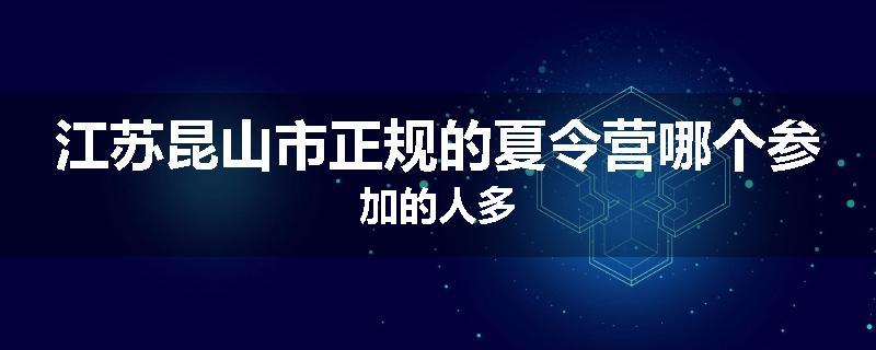江苏昆山市正规的夏令营哪个参加的人多