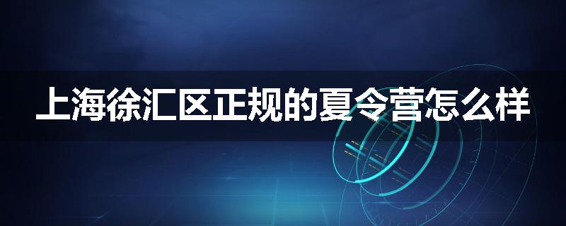 上海徐汇区正规的夏令营怎么样