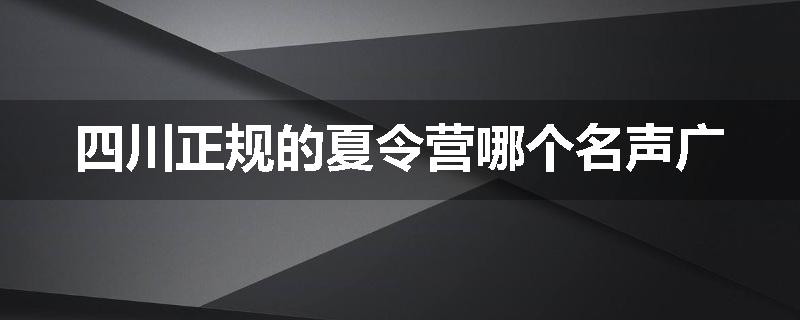 四川正规的夏令营哪个名声广