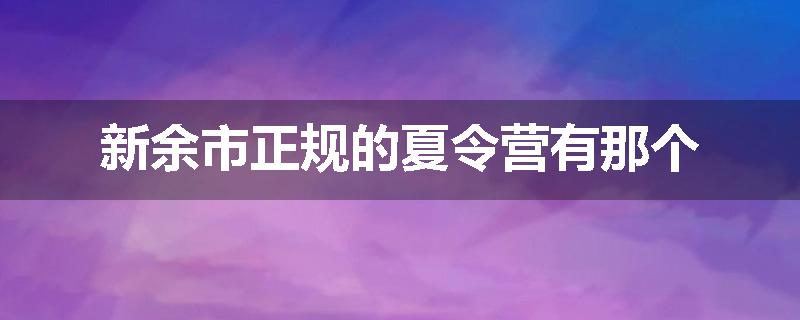 新余市正规的夏令营有那个