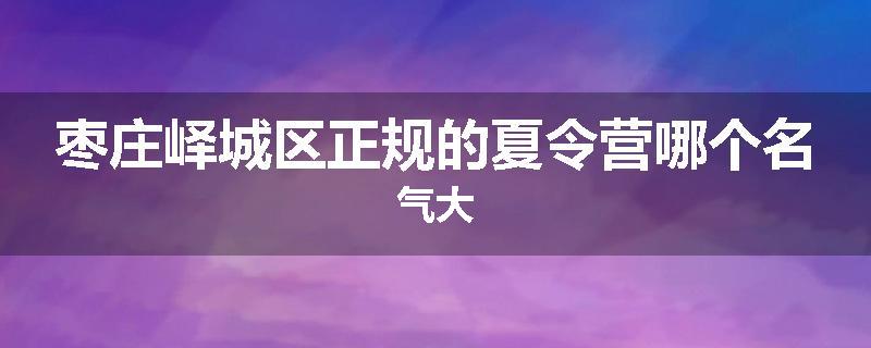 枣庄峄城区正规的夏令营哪个名气大