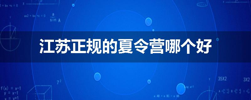 江苏正规的夏令营哪个好