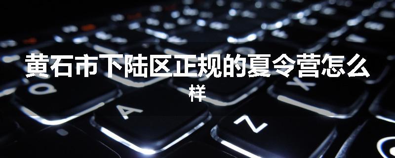 黄石市下陆区正规的夏令营怎么样