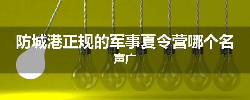 防城港正规的军事夏令营哪个名声广