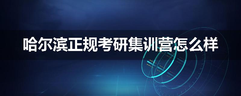 哈尔滨正规考研集训营怎么样
