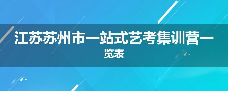 江苏苏州市一站式艺考集训营一览表