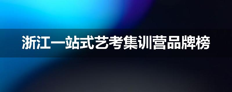 浙江一站式艺考集训营品牌榜
