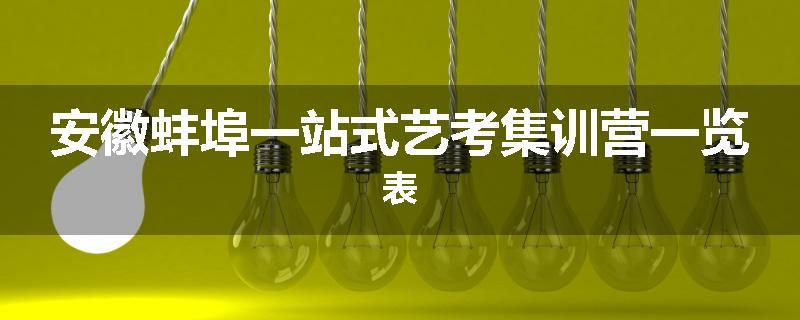 安徽蚌埠一站式艺考集训营一览表
