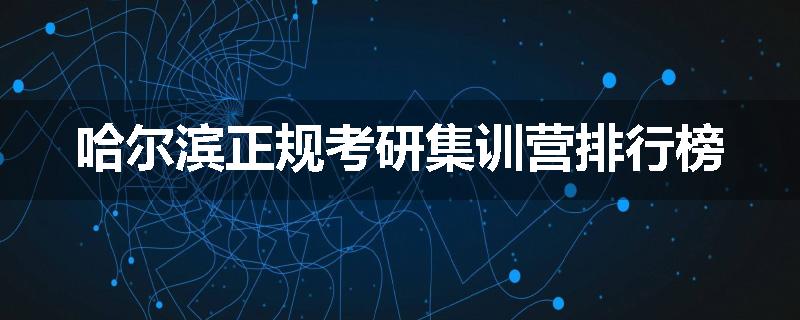哈尔滨正规考研集训营排行榜