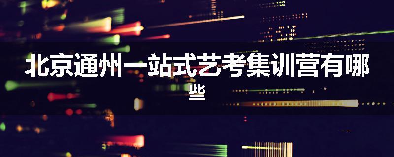 北京通州一站式艺考集训营有哪些
