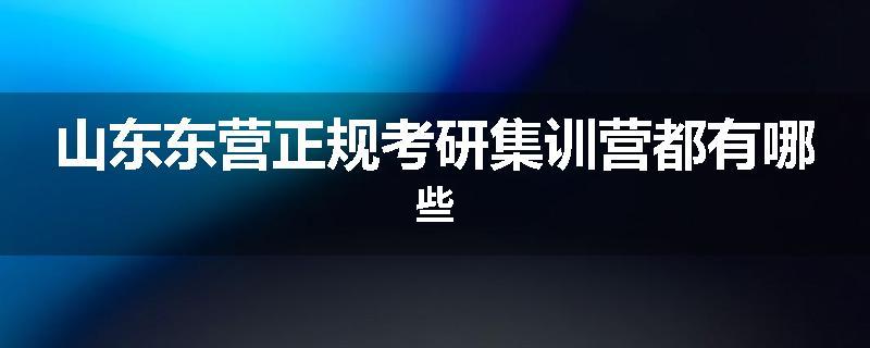 山东东营正规考研集训营都有哪些