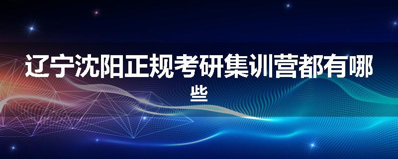 辽宁沈阳正规考研集训营都有哪些
