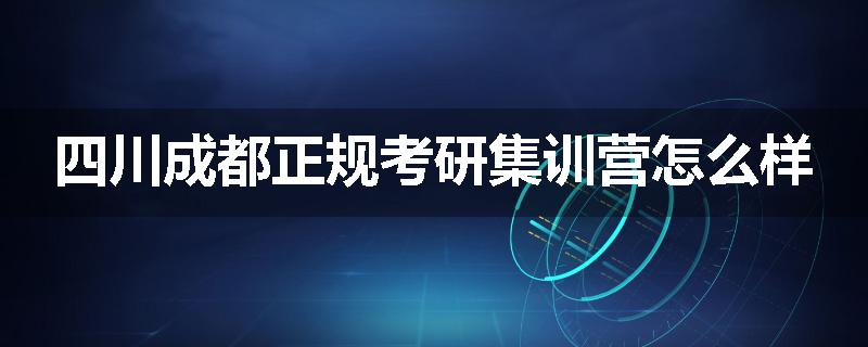 四川成都正规考研集训营怎么样