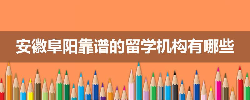 安徽阜阳靠谱的留学机构有哪些