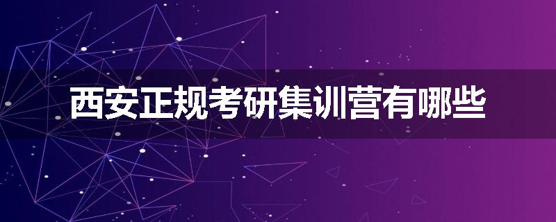 西安正规考研集训营有哪些