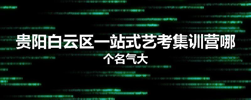 贵阳白云区一站式艺考集训营哪个名气大