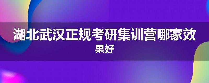 湖北武汉正规考研集训营哪家效果好