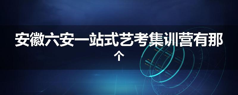 安徽六安一站式艺考集训营有那个