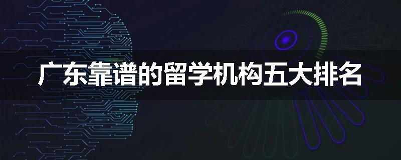 广东靠谱的留学机构五大排名