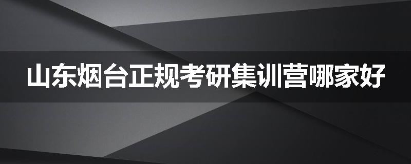 山东烟台正规考研集训营哪家好